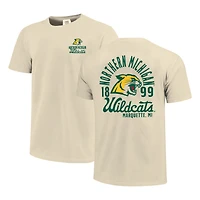 T-shirt crème pour homme avec motif mascotte des Northern Michigan Wildcats
