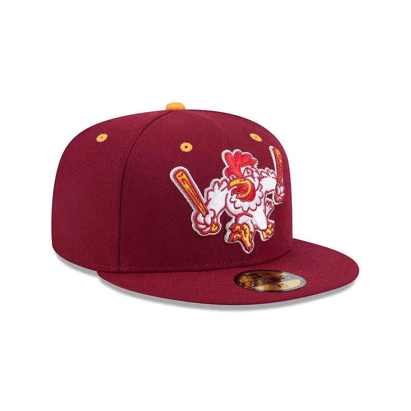 Casquette ajustée 59FIFTY bordeaux pour homme de New Era, thème Northwest Arkansas Naturals, soirées à