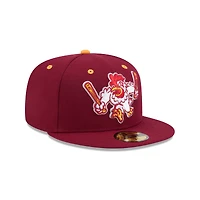 Casquette ajustée 59FIFTY bordeaux pour homme de New Era, thème Northwest Arkansas Naturals, soirées à