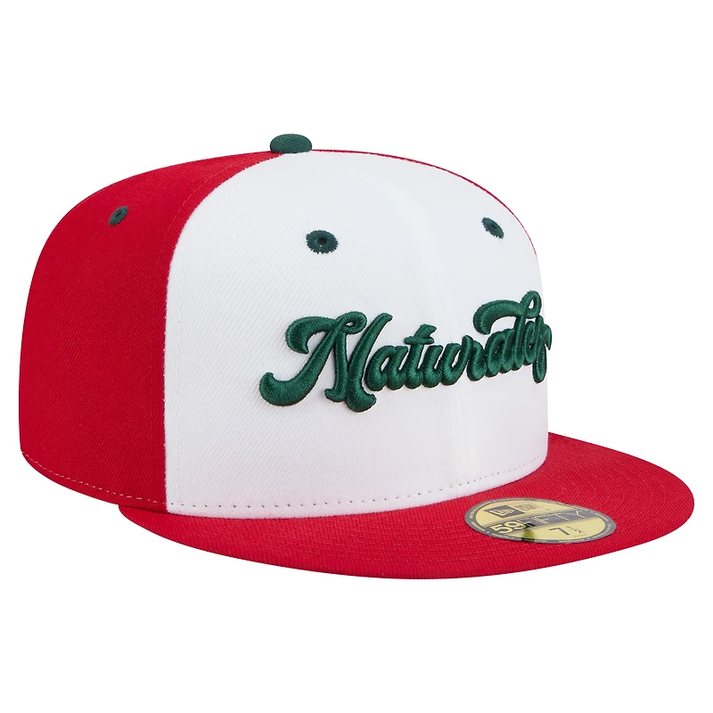 Men's New Era White/Red Northwest Arkansas Naturals Copa de la Diversión 59FIFTY Fitted Hat