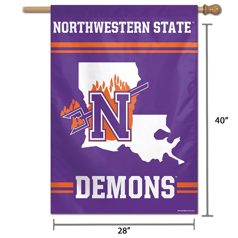 WinCraft Northwestern State Demons Bannière verticale simple face avec nom complet 71 x 101,6 cm