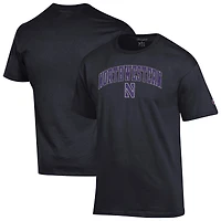 T-shirt noir Champion Northwestern Wildcats avec logo arqué pour homme