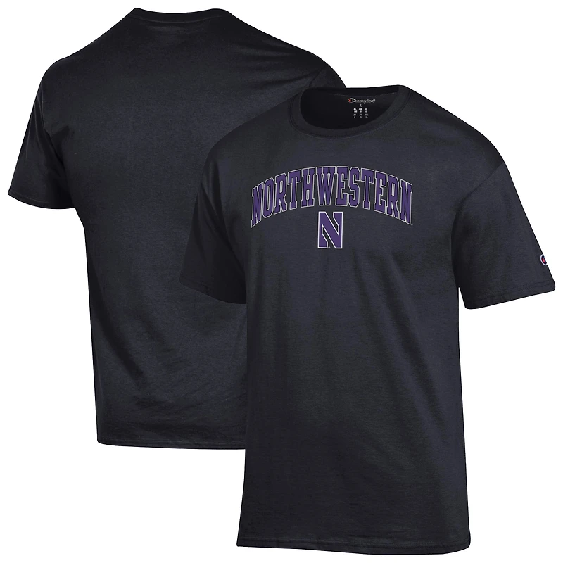 Men's Champion  Black Northwestern Wildcats Arched Logo T-Shirt