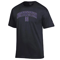 T-shirt noir Champion Northwestern Wildcats avec logo arqué pour homme