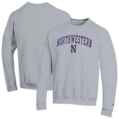 Sweat-shirt à capuche avec logo Arch Over Champion Heather Grey Northwestern Wildcats pour homme
