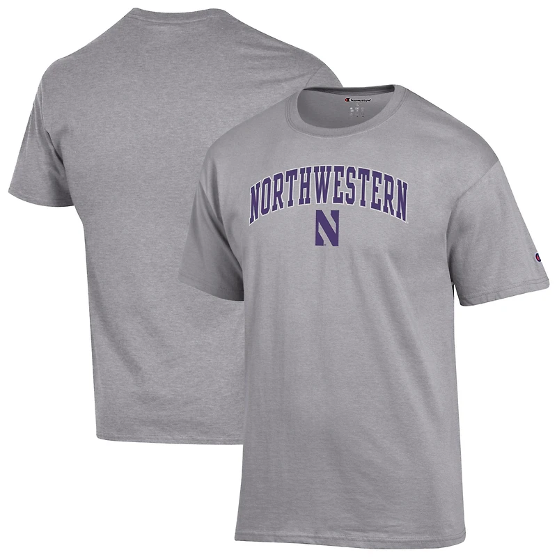 T-shirt à logo Arch Over Champion gris chiné des Northwestern Wildcats pour homme