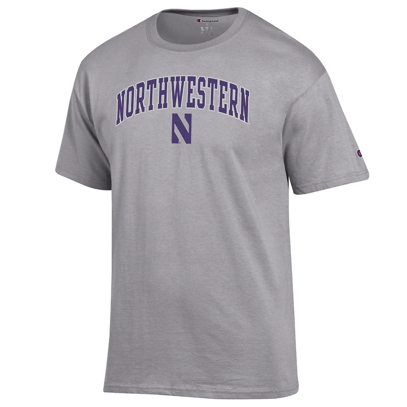 T-shirt à logo Arch Over Champion gris chiné des Northwestern Wildcats pour homme