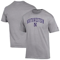 T-shirt à logo Arch Over Champion gris chiné des Northwestern Wildcats pour homme