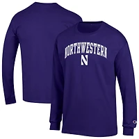 Men's Champion  Purple Northwestern Wildcats Arch Over Logo Long Sleeve T-Shirt