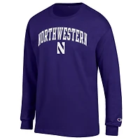 Men's Champion  Purple Northwestern Wildcats Arch Over Logo Long Sleeve T-Shirt