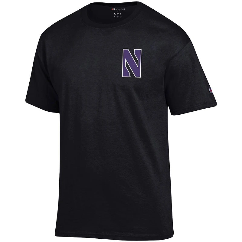 T-shirt Champion Black Northwestern Wildcats Stack 2-Hit pour homme