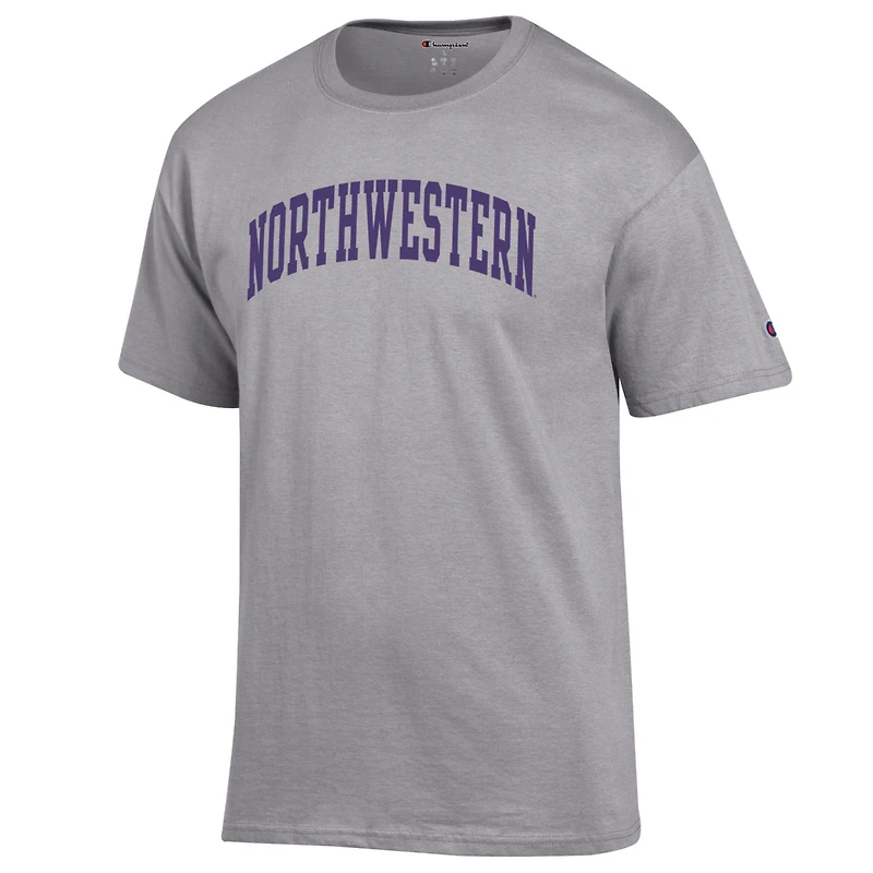 Men's Champion  Heather Gray Northwestern Wildcats Basic Arch T-Shirt