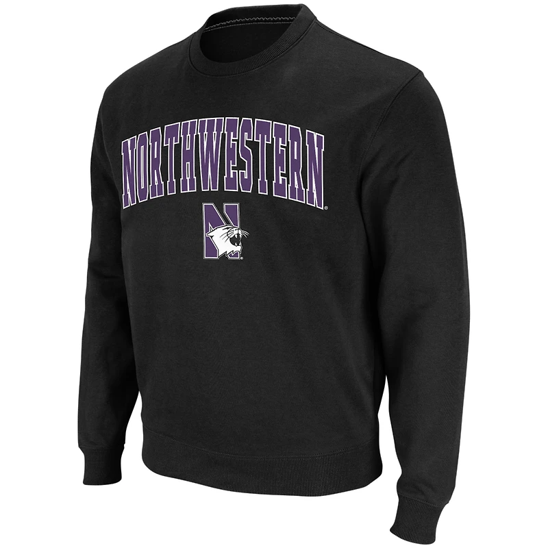 Sweat-shirt à col rond Colosseum noir pour homme, orné du logo et de l'arche des Northwestern Wildcats