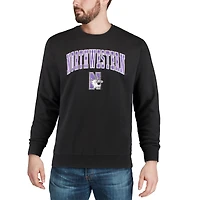 Sweat-shirt à col rond Colosseum noir pour homme, orné du logo et de l'arche des Northwestern Wildcats