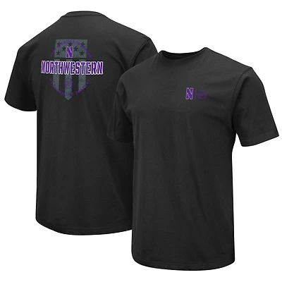T-shirt Colosseum Black Northwestern Wildcats OHT en hommage aux militaires