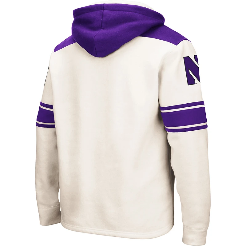 Men's Colosseum Cream Northwestern Wildcats 2.0 Lace-Up Pullover Hoodie
