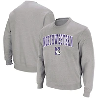 Colosseum gris chiné Northwestern Wildcats Arch & Logo Crew Neck Sweatshirt pour homme
