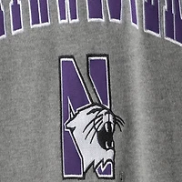 Colosseum gris chiné Northwestern Wildcats Arch & Logo Crew Neck Sweatshirt pour homme