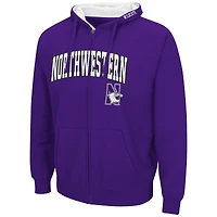 Men's Colosseum Purple Northwestern Wildcats Arch & Logo 3.0 Full-Zip Hoodie