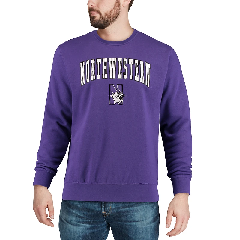 Colosseum Purple Northwestern Wildcats Arch & Logo Crew Neck Sweat-shirt pour homme
