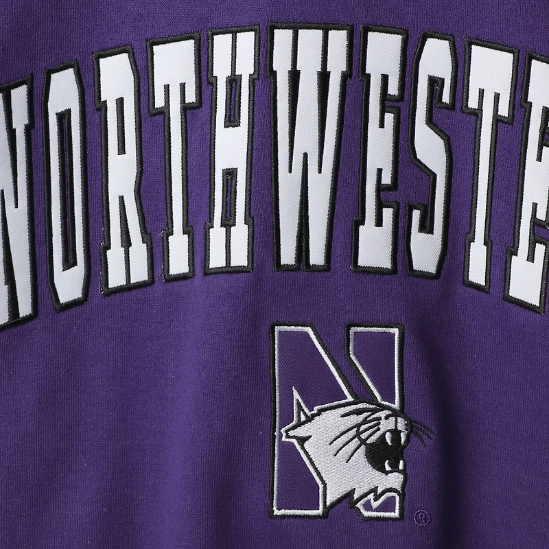 Men's Colosseum Purple Northwestern Wildcats Arch & Logo Crew Neck Sweatshirt