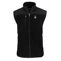 Men's Cutter & Buck  Black Northwestern Wildcats Big Tall Cascade Eco Sherpa Fleece Full-Zip Vest