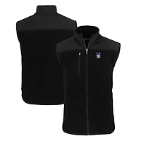 Men's Cutter & Buck  Black Northwestern Wildcats Big Tall Cascade Eco Sherpa Fleece Full-Zip Vest