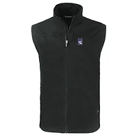 Men's Cutter & Buck  Black Northwestern Wildcats Big Tall Charter Eco Full-Zip Vest