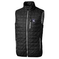 Gilet matelassé entièrement zippé Rainier PrimaLoft Eco pour homme, noir, des Wildcats du Nord-Ouest, de taille grande et