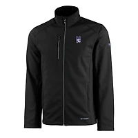 Men's Cutter & Buck  Black Northwestern Wildcats Evoke Eco Softshell Recycled Full-Zip Jacket