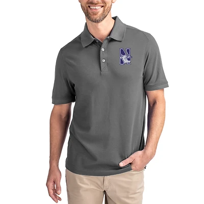 Polo Cutter & Buck Gray Northwestern Wildcats Advantage Eco Pique Tri-Blend pour homme