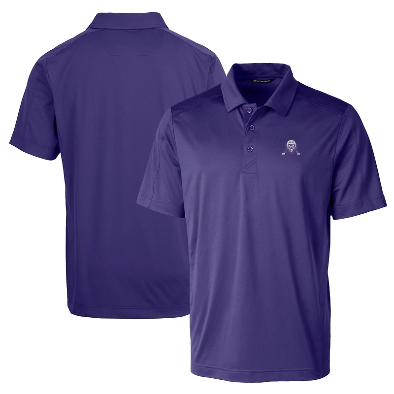 Polo extensible texturé pour homme Cutter & Buck violet avec logo de l'équipe Northwestern Wildcats, grande taille