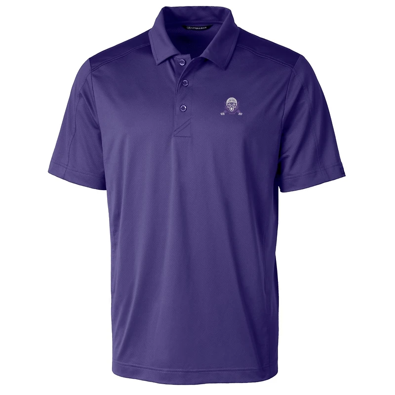 Polo extensible texturé pour homme Cutter & Buck violet avec logo de l'équipe Northwestern Wildcats, grande taille