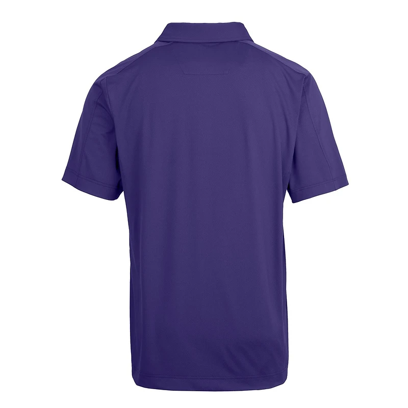 Polo extensible texturé pour homme Cutter & Buck violet avec logo de l'équipe Northwestern Wildcats, grande taille