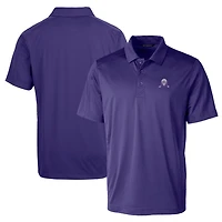 Polo texturé stretch grande taille Cutter & Buck violet pour homme, logo de l'équipe Northwestern Wildcats.