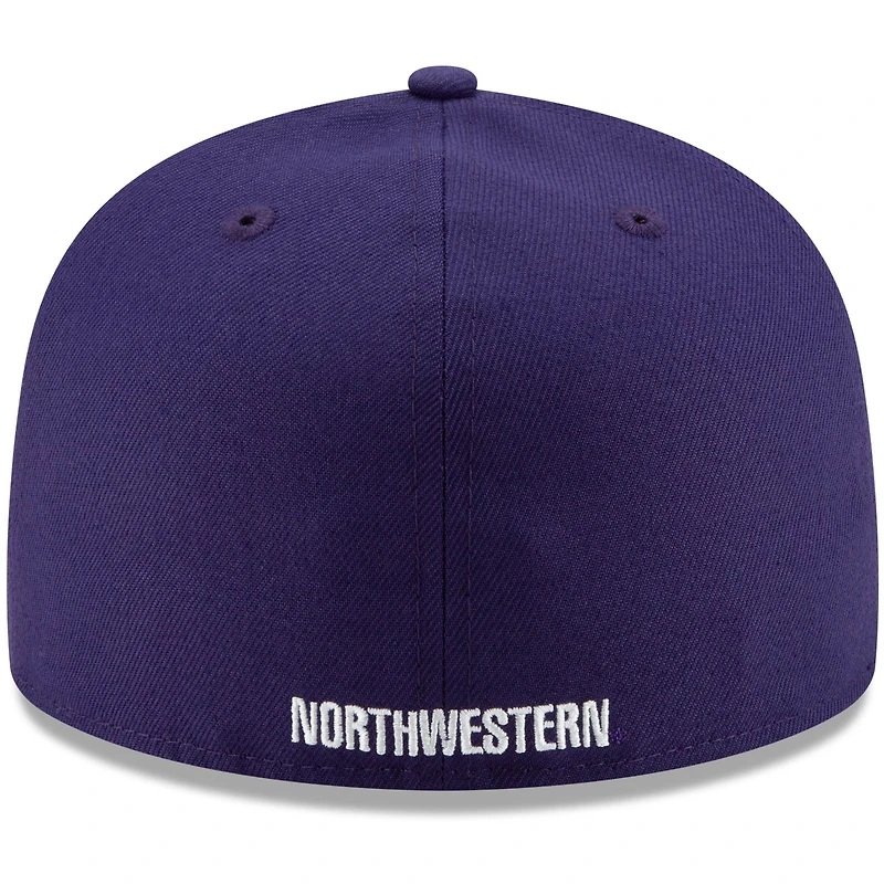 Casquette ajustée 59FIFTY de base avec logo l'équipe principale des Northwestern Wildcats New Era pour homme, violet