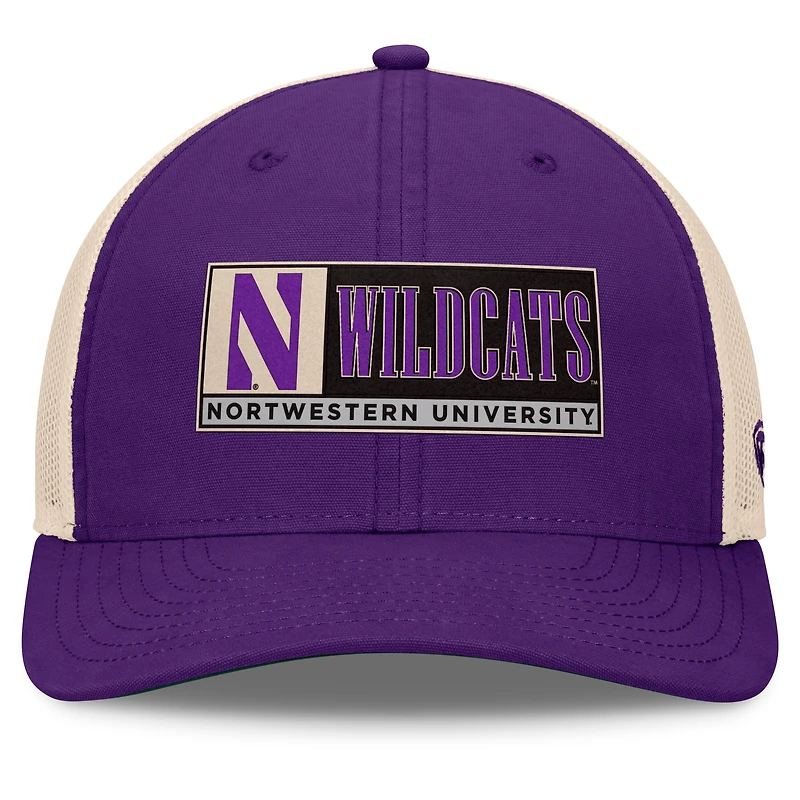 Casquette ajustable Bennett Trucker pour homme Top of the World violette/naturelle Northwestern Wildcats
