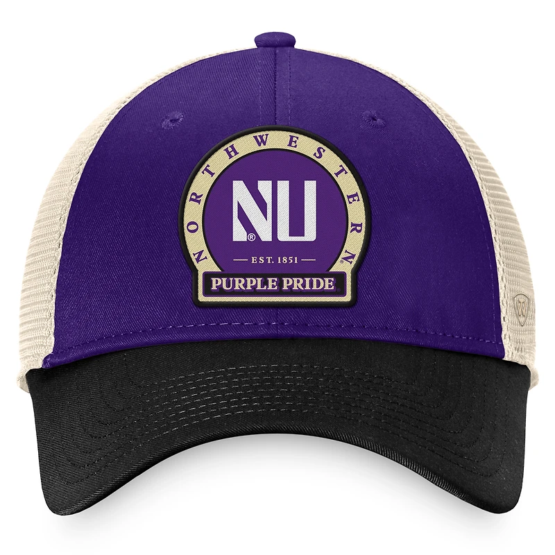 Casquette réglable pour hommes Top of the World Purple Northwestern Wildcats Refined Trucker