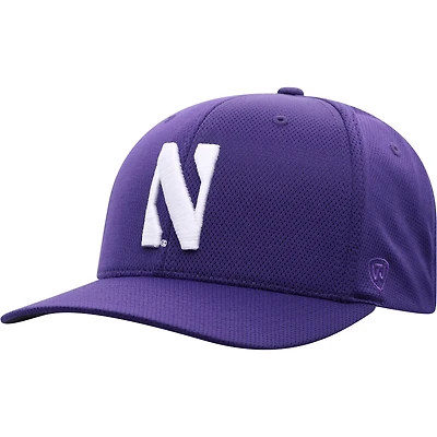Casquette Flex Top of the World violette pour homme, logo réfléchissant des Northwestern Wildcats