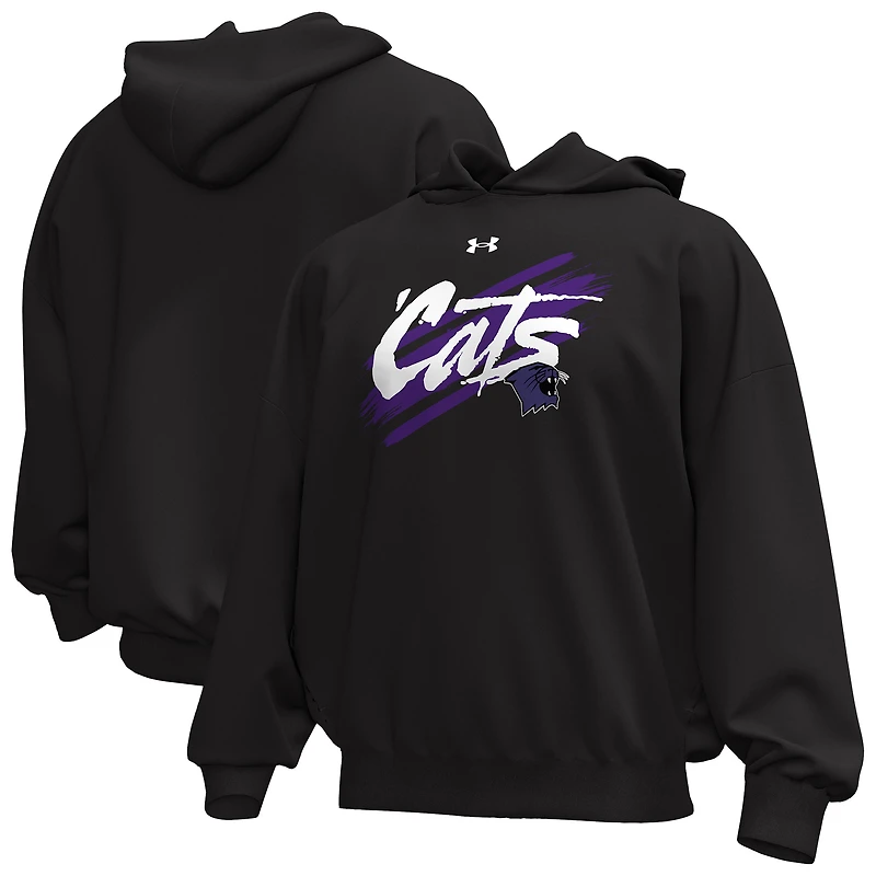 Men's Under Armour Black Northwestern Wildcats City Icon Fleece Performance Hoodie