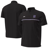 Polo Under Armour Performance Drive Chest Stripe noir pour homme des Wildcats du Nord-Ouest