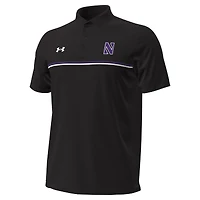 Polo Under Armour Performance Drive Chest Stripe noir pour homme des Wildcats du Nord-Ouest