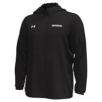 Men's Under Armour Black Northwestern Wildcats Rival Stretch Woven Full-Zip Hoodie Jacket