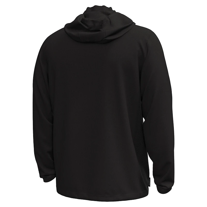 Men's Under Armour Black Northwestern Wildcats Rival Stretch Woven Full-Zip Hoodie Jacket