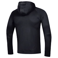 Men's Under Armour  Black Northwestern Wildcats School Logo Raglan Long Sleeve Hoodie Performance T-Shirt
