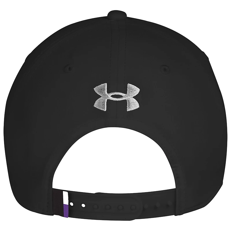 Casquette ajustable noire Under Armour Northwestern Wildcats Sideline Drive Rope pour homme