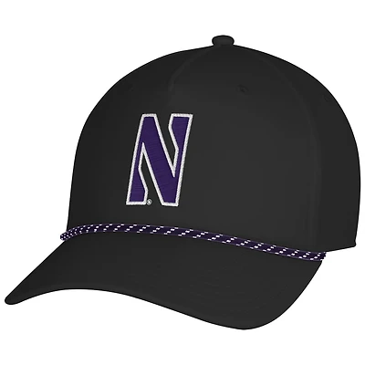 Casquette ajustable noire Under Armour Northwestern Wildcats Sideline Drive Rope pour homme