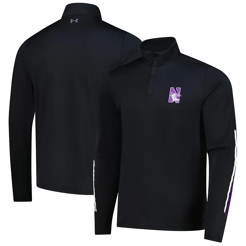 Men's Under Armour Black Northwestern Wildcats T2 Green Special Game Quarter-Zip Pullover