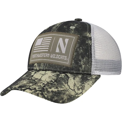 Casquette de camionneur Blitzing Performance camouflage Northwestern Wildcats pour homme de la collection Freedom d'Under Armour