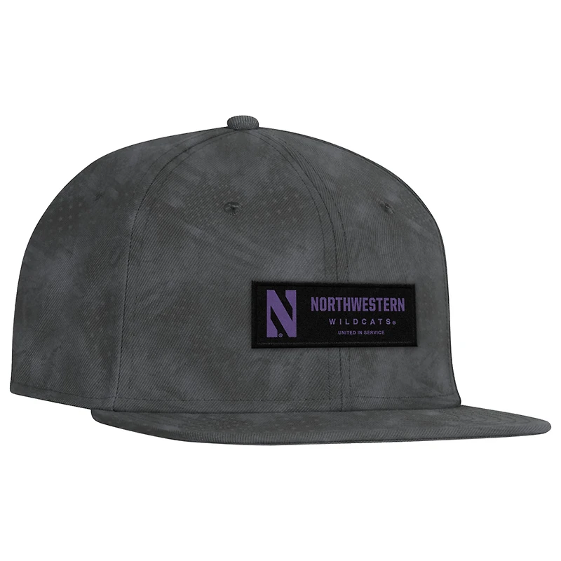 Men's Under Armour Charcoal Northwestern Wildcats Freedom Collection ArmourFuse Snapback Hat
